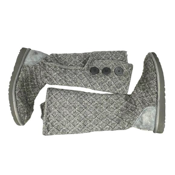 UGG Women’s Cardy Lattice Knit Tall Grey Pull On Boot Size 8 - Picture 11 of 12